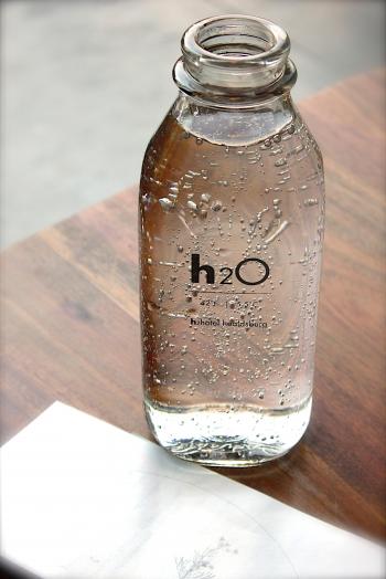 Clear Glass H2o Bottle