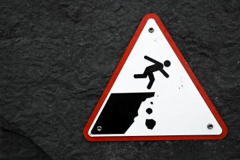 Cliff Drop Warning Sign