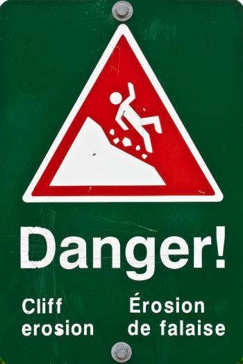 Cliff Erosion Warning Sign