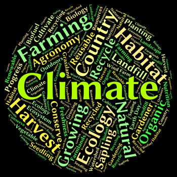 Climate Word Indicates Atmospheric Conditions And Weather