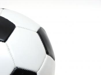 Close-up of a soccer ball isolated