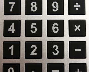 Close-up of buttons on a calculator