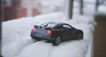 Close-up of Car on Snow
