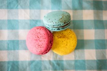 Close-Up Photography of Three Macaroons