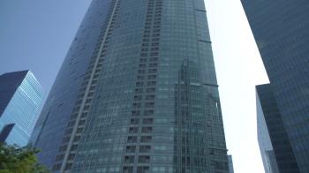 Business Modern architecture close up, texture windows of a high ...