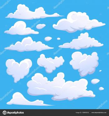 Cloudscape in blue sky, white cloud element illustration — Stock ...