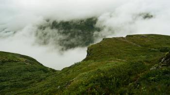 Norway Foggy Mountain Landscape. Cloudy Scenery Stock Video Footage ...