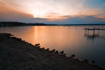 Cloudy Saratoga Lake Sunset