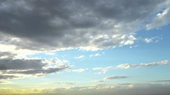 Short shot of the blue cloudy sky during a Rio de Janeiro sunset ...