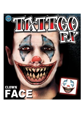 Scary Clown Face Temporary Tattoo