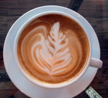 Coffee Art Leaf Design