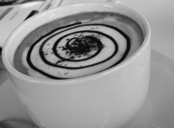 Coffee Spiral Art Black and White