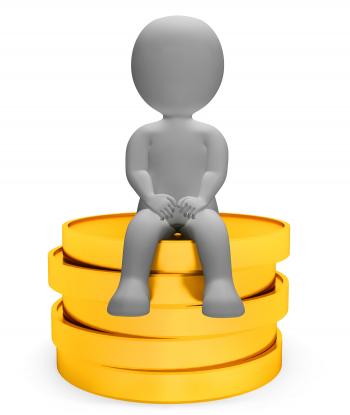Coins Money Means Treasure Saver And Finances 3d Rendering
