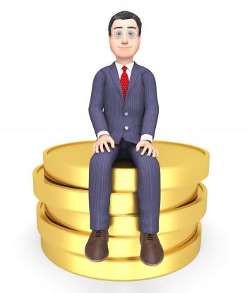 Coins Money Shows Business Person And Commerce 3d Rendering