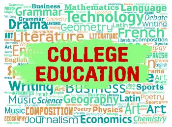 College Education Indicates Schooling Learned And Courses