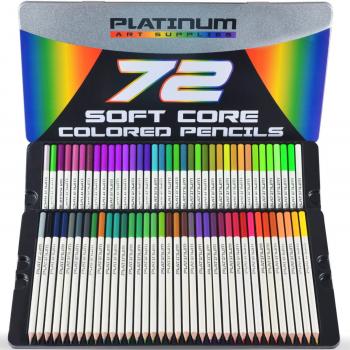 Amazon.com: Platinum Soft Core Colored Pencils with Tin Case, Pack of 72