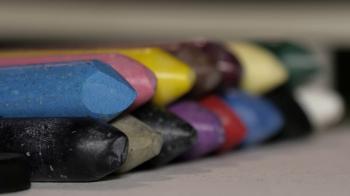 Crayon Colored Pencil aligned macro 4k Stock Video Footage - VideoBlocks