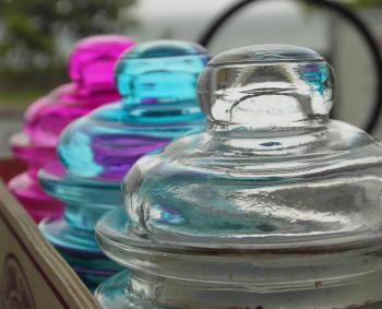 Colored Set of Glass Jars