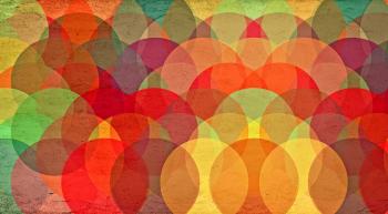 Colorful Circles on Grunge Background - Abstract Pattern