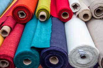 Colorful fabric rolls