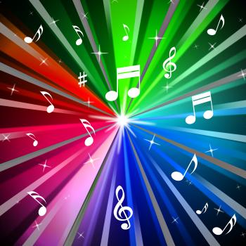 Colorful Music Background Means Beams Light And Songs
