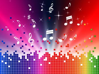 Colorful Music Background Shows Sounds Jazz And Harmony