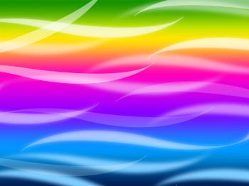 Colorful Waves Background Means Rainbow Wavy Lines