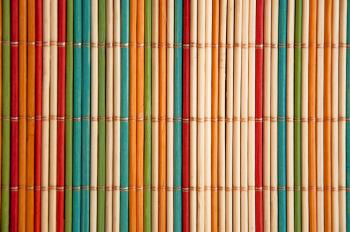 Coloured bamboo mat