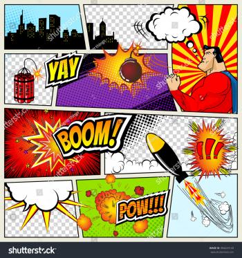 Comics Template Vector Retro Comic Book Stock Vector HD (Royalty ...