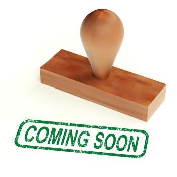 Coming Soon Rubber Stamp Showing New Product Announcement