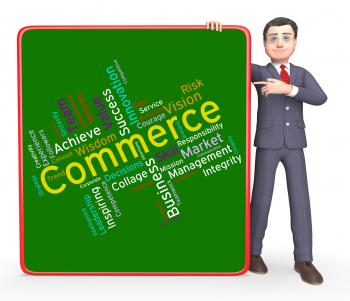 Commerce Words Represents Ecommerce Buy And Buying