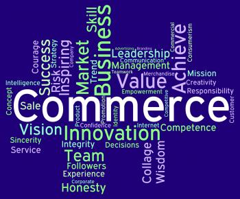 Commerce Words Represents Sell Trade And E-Commerce