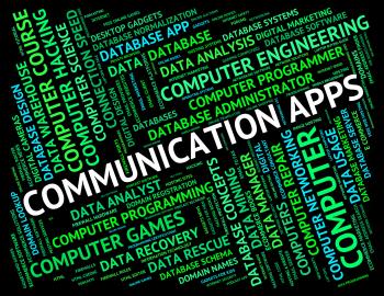 Communication Apps Represents Application Software And Communica
