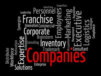 Companies Word Indicates Corporations Wordcloud And Company