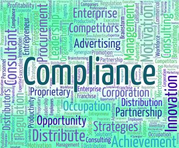 Compliance Word Represents Agree To And Agreement