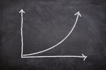 Compound Interest - A Rising Financial Curve on Blackboard