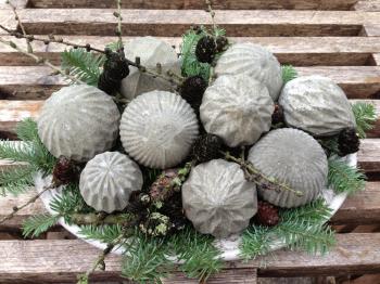 Christmas ornaments made with concrete! Perfect for garden displays ...