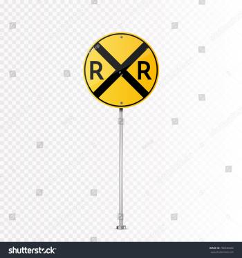 Railroad Vector Crossing Traffic Sign Isolated Stock Photo (Photo ...