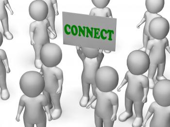 Connect Board Character Means Networking And Global Communications