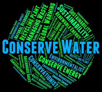 Conserve Water Represents Preserve Aqua And Save