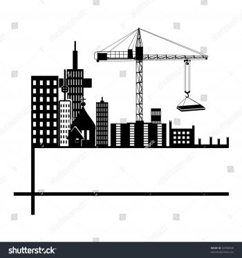 City Under Construction Silhouette Stock Vector (2018) 34790935 ...
