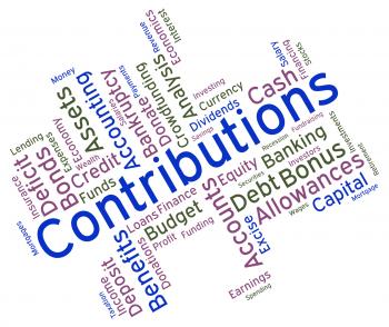 Contributions Word Represents Contribute Contributes And Donating
