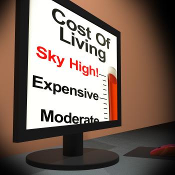 Cost Of Living On Monitor Showing Budget