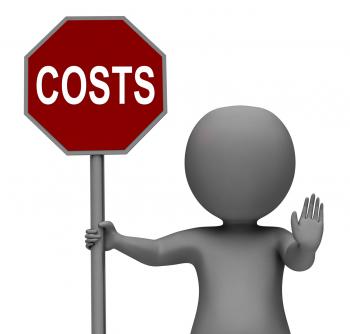 Costs Stop Sign Means Stopping Overhead Expenses