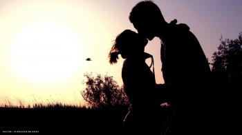 romantic kiss kissing sunset shadow couple love hd widescreen ...