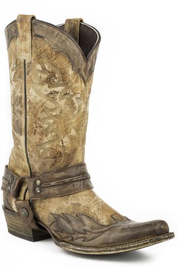 Stetson Men's WASHED CRATER BROWN/WINGTIP Cowboy Boots