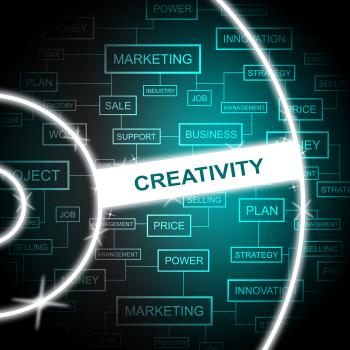 Creativity Word Shows Creative Vision And Imagination