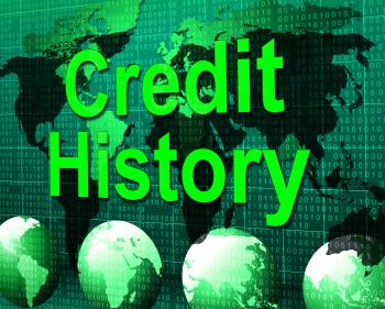 Credit History Represents Debit Card And Bankcard