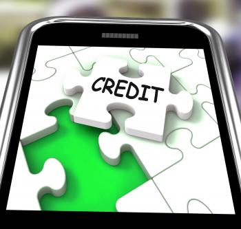 Credit Smartphone Means Loans Financing Or Borrowed Money