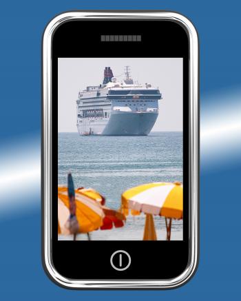 Cruise Ship Travel Picture On Mobile Phone